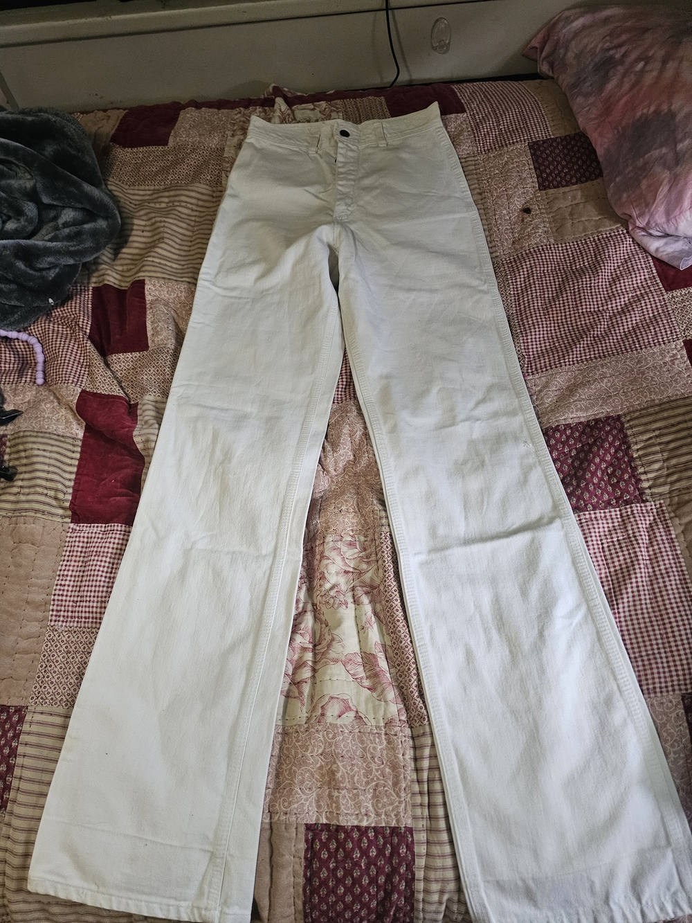White High-Rise Wide-Leg Flare Jeans